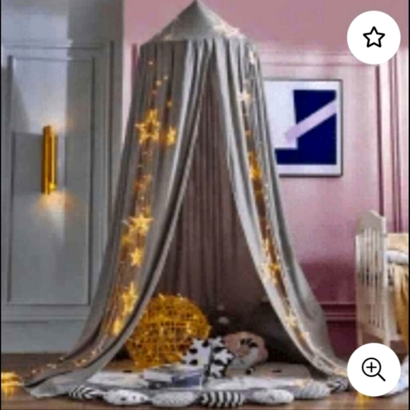 Gray Canopy for Reading Nook, over Crib or Bed - Picture 2 of 3